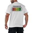 Powered By Books Bookworm Librarian Reading Men's Back Print T-Shirt