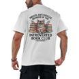Proud Introverted Book Club Anti Social Reader Pet Cat Men's Back Print T-Shirt Proud Introverted Book Club Anti Social Reader Pet Cat Men's Back Print T-Shirt