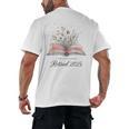 Quote New Chapter Begins Retired 2025 Floral Open Book Men's Back Print T-Shirt Quote New Chapter Begins Retired 2025 Floral Open Book Men's Back Print T-Shirt