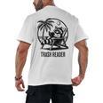 Raccoon Reading Books Summer Humor Trash Reader Men's Back Print T-Shirt Raccoon Reading Books Summer Humor Trash Reader Men's Back Print T-Shirt