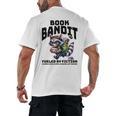 Racoon-Bookworm-Book Bandit-Fueled By Fiction Men's Back Print T-Shirt Racoon-Bookworm-Book Bandit-Fueled By Fiction Men's Back Print T-Shirt