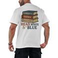 Read Blue Liberty Books July 4th Independence Men's Back Print T-Shirt Read Blue Liberty Books July 4th Independence Men's Back Print T-Shirt