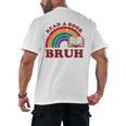Read A Book Bruh Rainbow Vintage Reading Library Student Men's Back Print T-Shirt Read A Book Bruh Rainbow Vintage Reading Library Student Men's Back Print T-Shirt
