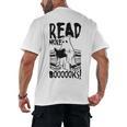 Read More Books Ghost Halloween Reading Teacher Literacy Men's Back Print T-Shirt Read More Books Ghost Halloween Reading Teacher Literacy Men's Back Print T-Shirt