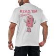 Read 'Em Western Cowgirl Retro Groovy Reading Books Men's Back Print T-Shirt Read 'Em Western Cowgirl Retro Groovy Reading Books Men's Back Print T-Shirt