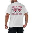 Read You Heart Out Reading Teacher Valentines Day Book Lover Men's Back Print T-Shirt