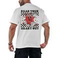 Read Your Heart Out Teacher Valentines Book Lover Men's Back Print T-Shirt Read Your Heart Out Teacher Valentines Book Lover Men's Back Print T-Shirt