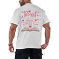 Read Your Heart Out Teacher Valentines Day Reading Book Love Premium Tri-Blend Men's Back Print T-Shirt