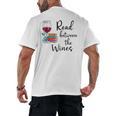 Read Between The Wines Im Just a Girl Who Loves Books & Wine Men's Back Print T-Shirt Read Between The Wines Im Just a Girl Who Loves Books & Wine Men's Back Print T-Shirt