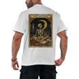 The Reader Tarot Card Book Lover Skeleton Art Goth Style Men's Back Print T-Shirt