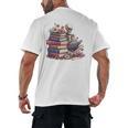 Reading A Book Per Day Keeps Reality Away Skeleton Books Men's Back Print T-Shirt