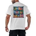 Reading And Bookcase Magic Book Premium Men's Back Print T-Shirt