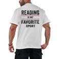Reading Is My Favorite Sport Book Lover Quote Men's Back Print T-Shirt Reading Is My Favorite Sport Book Lover Quote Men's Back Print T-Shirt
