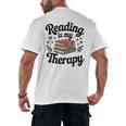 Reading Is My Therapy Book Lover Bookworm Men's Back Print T-Shirt