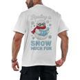Reading Is Snow Much Fun Book Lover Winter Snowman Humor Men's Back Print T-Shirt