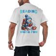 Reading Is Snow Much Fun Christmas Xmas Book Reading Men's Back Print T-Shirt Reading Is Snow Much Fun Christmas Xmas Book Reading Men's Back Print T-Shirt