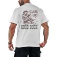 Retro Cowgirl ReadingTee Saddle Up With A Good Book Western Men's Back Print T-Shirt