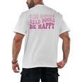Ride Horses Read Books Be Happy Groovy Book Horse Premium Men's Back Print T-Shirt