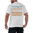 Running On Angling Social Introvert Humor Vintage Men's Back Print T-Shirt Running On Angling Social Introvert Humor Vintage Men's Back Print T-Shirt