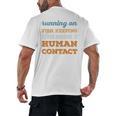 Running On Fish Keeping Social Introvert Humor Vintage Men's Back Print T-Shirt Running On Fish Keeping Social Introvert Humor Vintage Men's Back Print T-Shirt