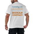 Running On Ice Blocking Social Introvert Humor Vintage Men's Back Print T-Shirt Running On Ice Blocking Social Introvert Humor Vintage Men's Back Print T-Shirt