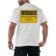 A Simple Yellow Warning Sign For Introvert Men's Back Print T-Shirt