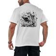 Skeleton Skull Halloween Book Reading Books Lover Teacher Men's Back Print T-Shirt