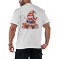 Snowman Reading Books Lovers Christmas Librarian Bookworm Men's Back Print T-Shirt Snowman Reading Books Lovers Christmas Librarian Bookworm Men's Back Print T-Shirt