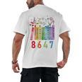 Subtle Floral Foxglove Daisy Tulip Book Lover Men's Back Print T-Shirt