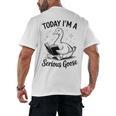 Today I'm A Serious Goose Animal Reading Book Lovers Men's Back Print T-Shirt Today I'm A Serious Goose Animal Reading Book Lovers Men's Back Print T-Shirt