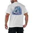 Unicorn Reading For Book Lovers Readers Men's Back Print T-Shirt