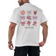 Valentine Teacher Cute Bows Apple Globe Pencil Books Art Men's Back Print T-Shirt