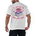 Valentines All Booked For Valentines Book Lovers Teacher Kid Premium Men's Back Print T-Shirt