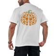Vintage Book Pumpkin Autumn Fall Librarians Bookworm Teacher Men's Back Print T-Shirt