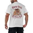 Vintage Retro North Pole Book Club Hot Cocoa Men's Back Print T-Shirt