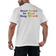 Women's Read Books Be Kind Stay Weird Book Lover Rainbow Men's Back Print T-Shirt Women's Read Books Be Kind Stay Weird Book Lover Rainbow Men's Back Print T-Shirt