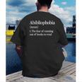 Abibliophobia Definition Reading Book Worm Reader Men's Back Print T-Shirt