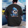 Adorable Book Lover Blue Jay With Reading Glasses Cute Men's Back Print T-Shirt Adorable Book Lover Blue Jay With Reading Glasses Cute Men's Back Print T-Shirt