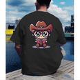 Adorable Book Lover Cowboy With Reading Glasses Cute Men's Back Print T-Shirt Adorable Book Lover Cowboy With Reading Glasses Cute Men's Back Print T-Shirt