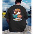Adorable Book Lover Mallard Duck With Reading Glasses Cute Men's Back Print T-Shirt