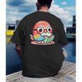 Adorable Book Lover Parrot With Reading Glasses Cute Men's Back Print T-Shirt Adorable Book Lover Parrot With Reading Glasses Cute Men's Back Print T-Shirt