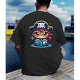 Adorable Book Lover Pirate With Reading Glasses Cute Men's Back Print T-Shirt