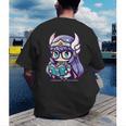 Adorable Book Lover Valkyrie With Reading Glasses Cute Men's Back Print T-Shirt