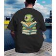 Adorable Turtle Reading Books Men's Back Print T-Shirt