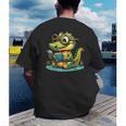 Alligator Reading a Book Animal Men's Back Print T-Shirt Alligator Reading a Book Animal Men's Back Print T-Shirt