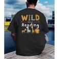 Animal Print Read A Book Character Kids Wild About Reading Men's Back Print T-Shirt Animal Print Read A Book Character Kids Wild About Reading Men's Back Print T-Shirt