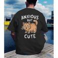 Anxious But Cute Anxiety Meme Cat Lover Introvert For Men Women Men's Back Print T-Shirt