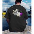 Asexual Book Lover LGBT Reading Pride Ace Flag Daisy Men's Back Print T-Shirt