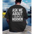 Ask Me About The Book Of Mormon Men's Back Print T-Shirt Ask Me About The Book Of Mormon Men's Back Print T-Shirt