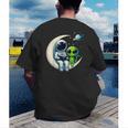 Astronaut Reading Book To Alien Shirt Moon Space Lover Kids Men's Back Print T-Shirt Astronaut Reading Book To Alien Shirt Moon Space Lover Kids Men's Back Print T-Shirt